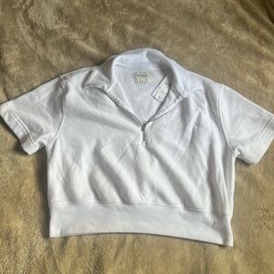 Abercrombie Quarter Zip Short Sleve Polo - Size L - NWT